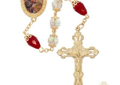 Crystal And Red Tear Drop Rosary