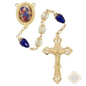 Crystal And Blue Tear Drop Rosary