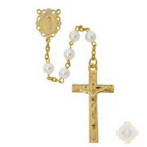 Gold Pearl Rosary Deluxe