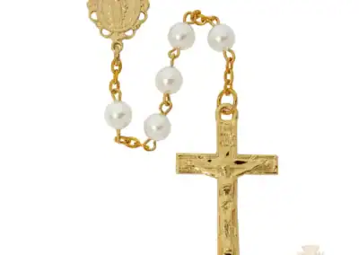 Gold Pearl Rosary Deluxe