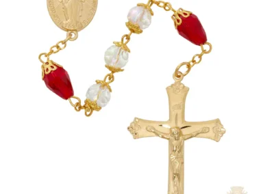 Crystal And Red Tear Drop Rosary