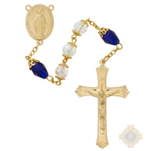 Crystal And Blue Tear Drop Rosary