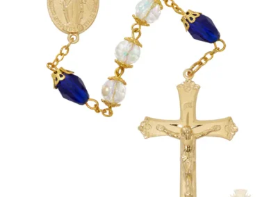 Crystal And Blue Tear Drop Rosary