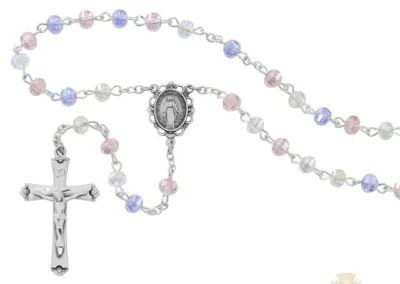 Tin-Cut Crystal Rosary With Sterling Silver Crucifix